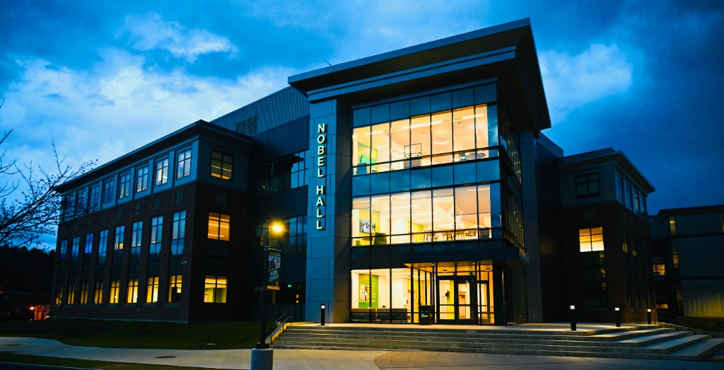 Nobel Hall at Siena University at dusk